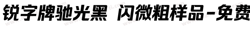 锐字牌驰光黑 闪微粗样品字体转换